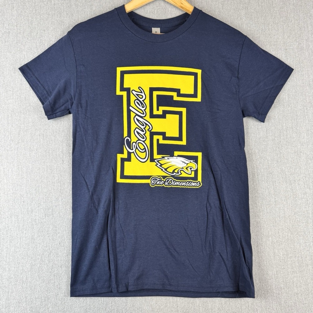Gildan Heavy Cotton T shirt Sm Eagles Two Dimensions Blue & Yellow
